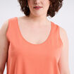 Débardeur ajusté sans manches coton rose corail femme grande taille