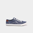 Tennis basses en toile &agrave; lacets bleu marine homme