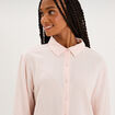 Ensemble pyjama chemise gaze de coton rose clair femme