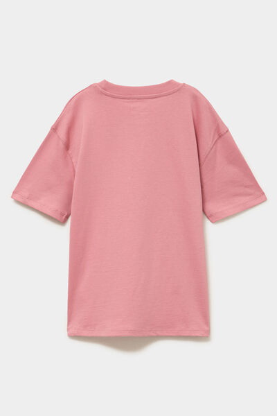 T-shirt oversize 1 poche manches courtes rose gar&ccedil;on