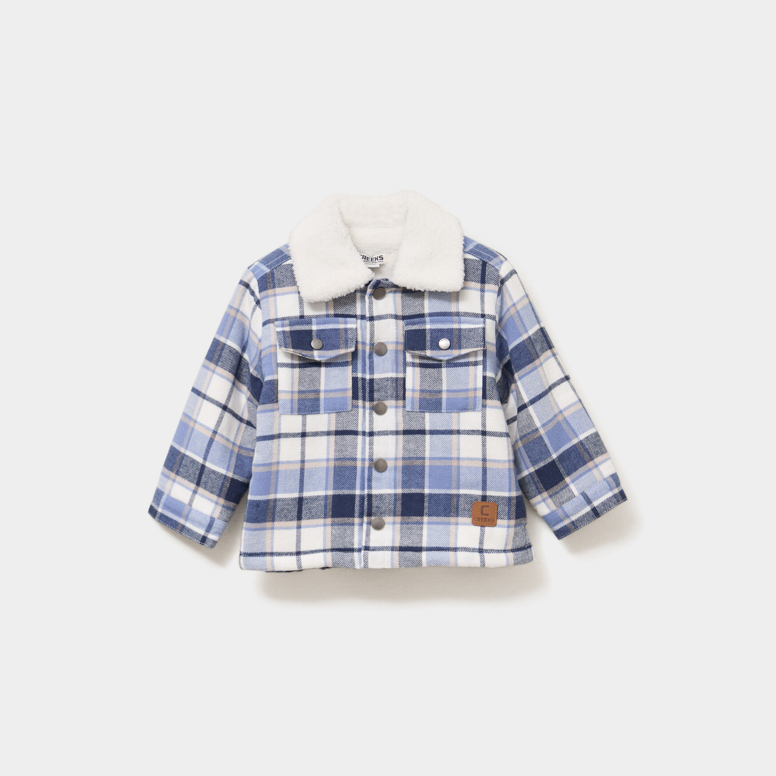 Veste doublée boutonnée col aviateur bleu lavande bébé garçon CREEKS