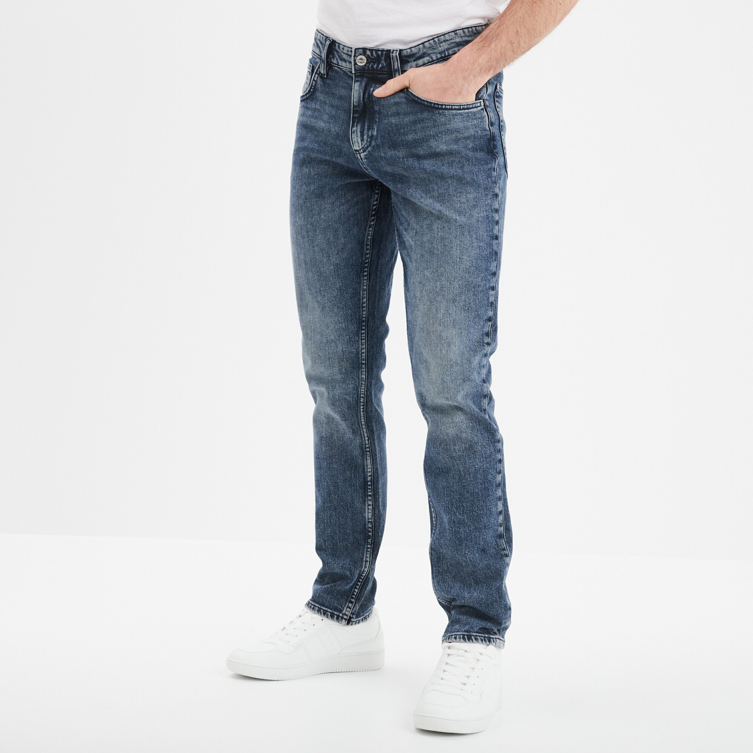 Jeans denim straight 5 poches Creeks denim blue black homme CREEKS