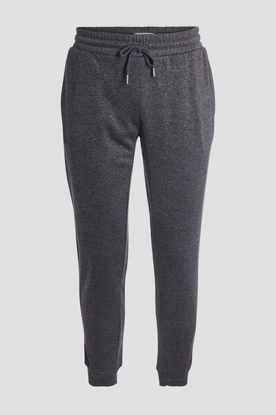 Pantalon jogging droit molleton gris fonc&eacute; homme