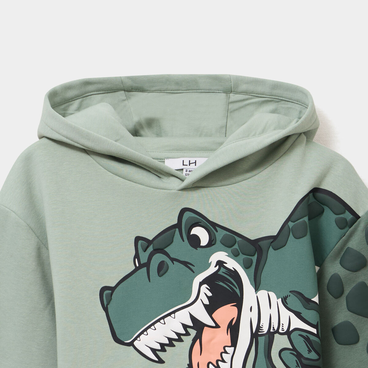 Sweat hoodie oversize &agrave; capuche vert pastel gar&ccedil;on
