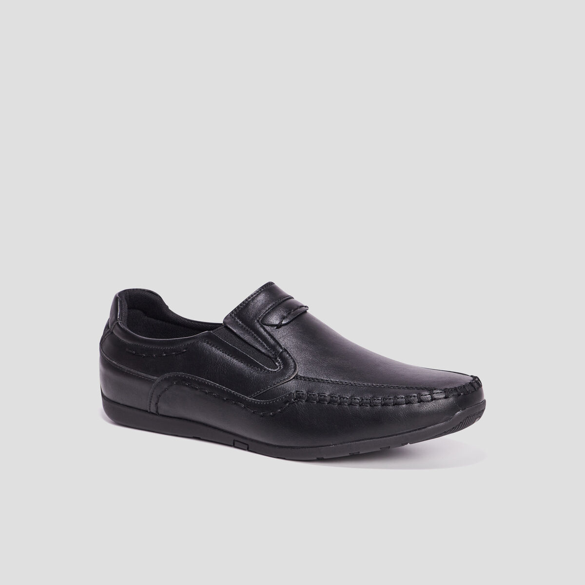 Mocassins confort &agrave; bout carr&eacute; noir homme