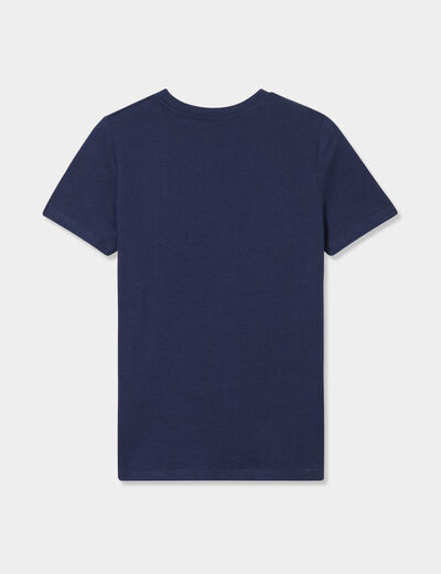 T-shirt droit manches courtes coton bleu marine garçon