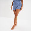 Bas de pyjama short détails dentelle bleu gris femme