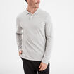 Polo manches longues en coton gris homme
