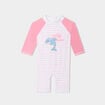 Combinaison de bain à motifs rose bébé fille