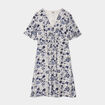 Robe col en V taille smockée Creeks ecru femme