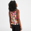 Blouse sans manches noeud col multicolore femme