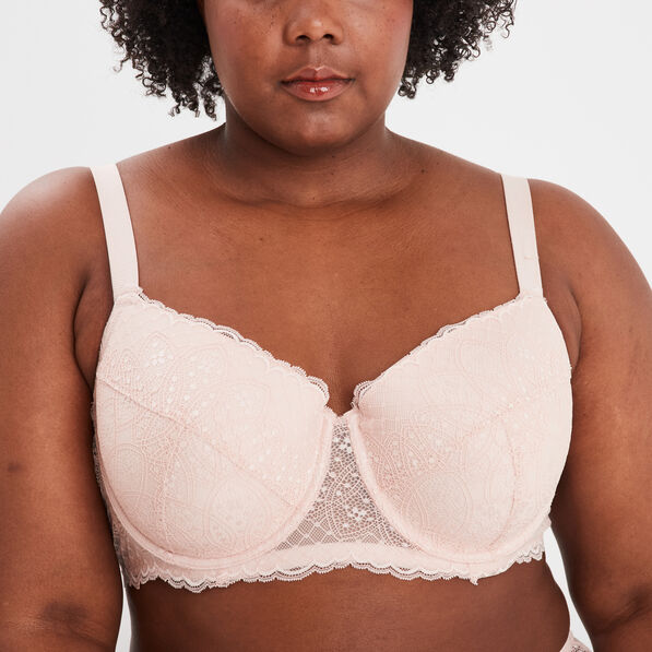 Soutien-gorge emboîtant à dentelle Izzie rose pastel femme grande taille