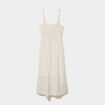 Robe longue buste smock&eacute; lin m&eacute;lang&eacute; beige femme