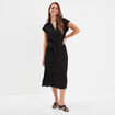 Robe midi col polo et ceinture Liberto noir femme