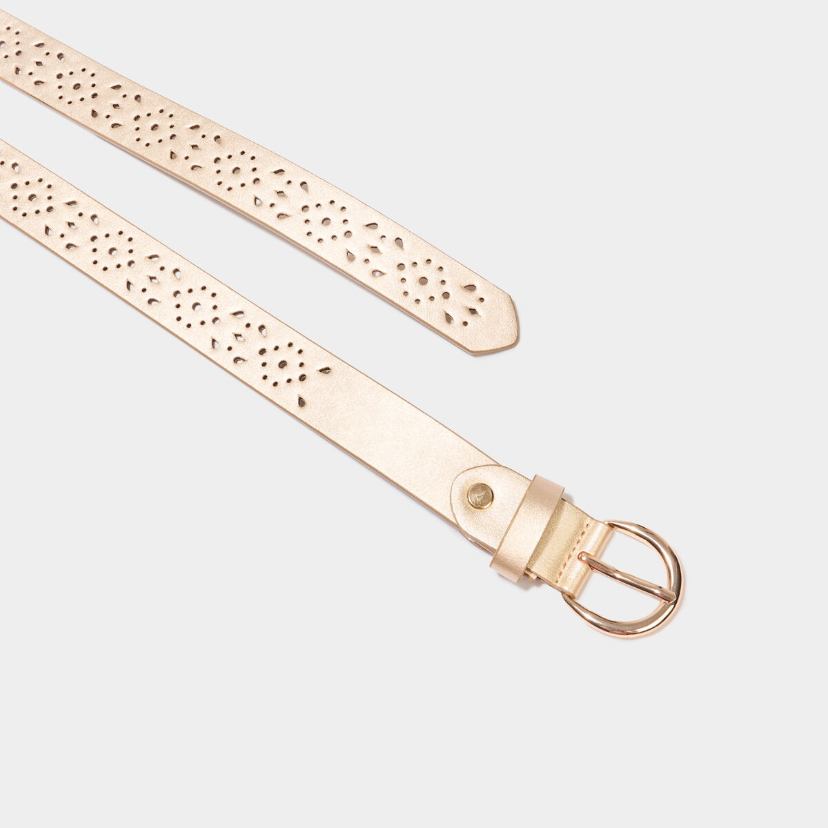 Ceinture perforée couleur or femme
