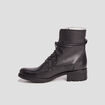 Bottines à lacets en cuir fourrées noir femme