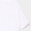 Chemise gaze coton manches retroussables blanc gar&ccedil;on