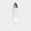 Tennis basses zipp&eacute;es blanc femme