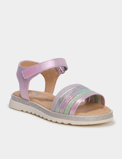 Sandales &agrave; paillettes multicolore fille