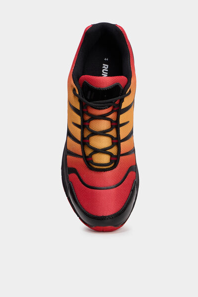 Running &agrave; lacets semelle &eacute;paisse orange fonc&eacute; homme