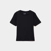 T-shirt col rond manches courtes noir fille
