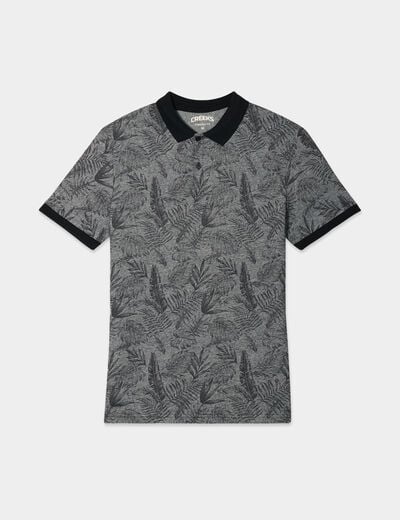 Polo droit manches courtes coton Creeks noir homme