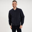 Blouson col teddy d&eacute;perlant bleu fonc&eacute; homme