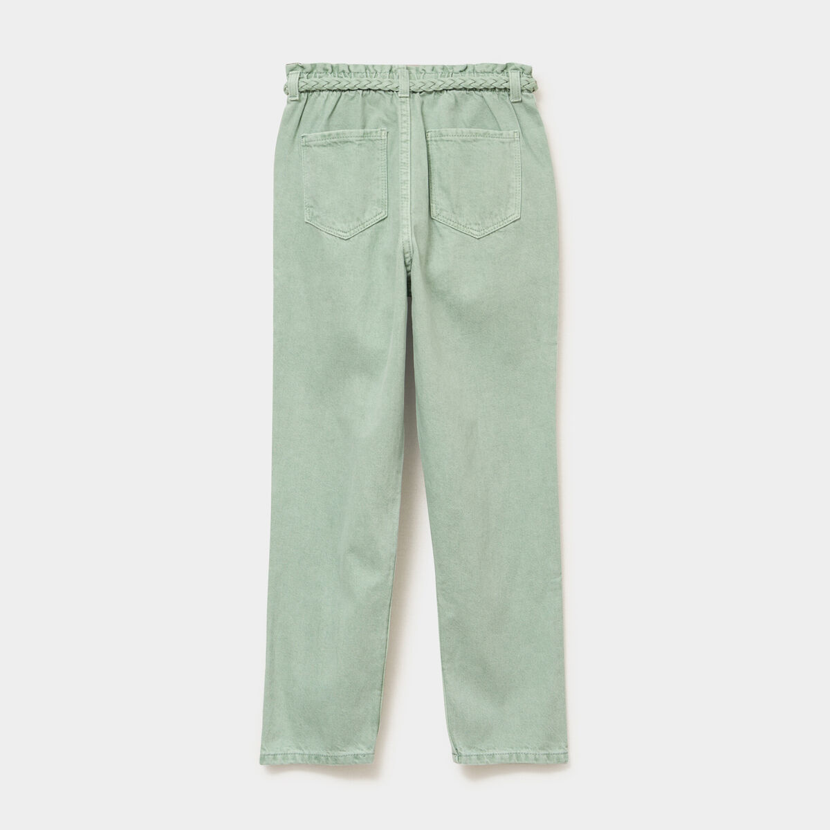 Pantalon mom taille &eacute;lastiqu&eacute;e vert pastel fille