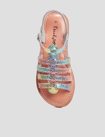 Sandales irisées en cuir Creeks multicolore fille