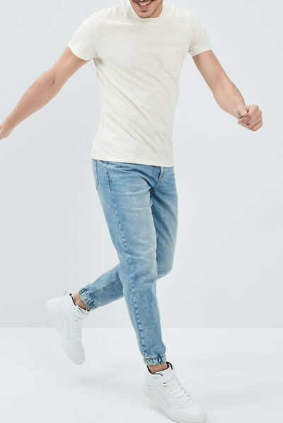 Jeans regular denim bleach homme