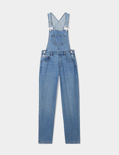 Salopette en jean mom boutonnée denim double stone femme
