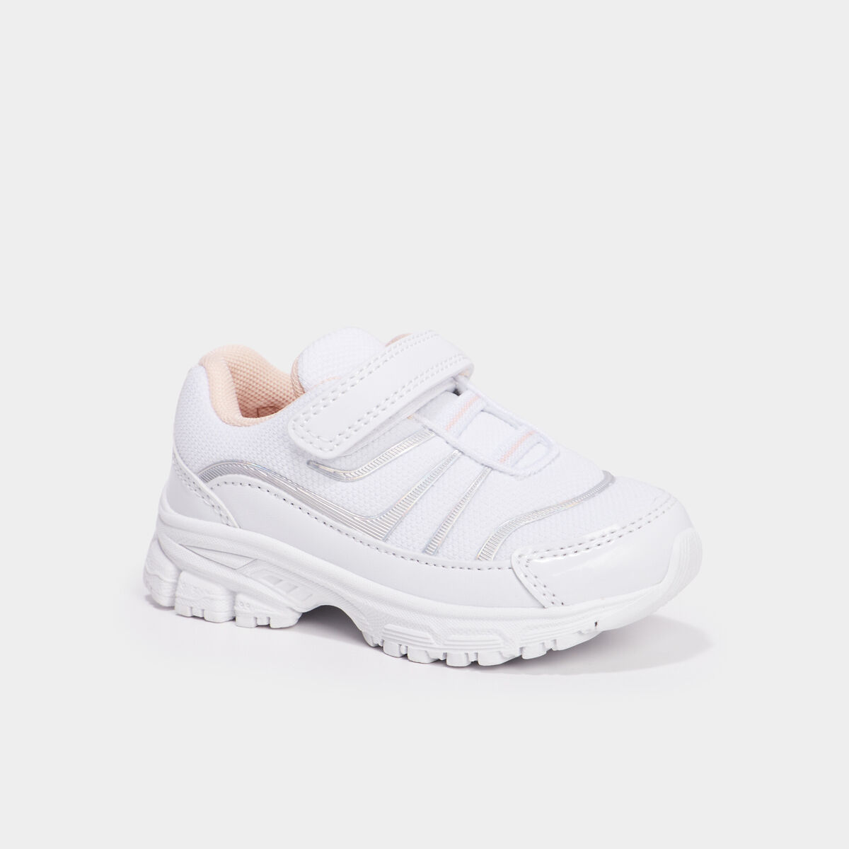 Baskets running à scratchs Liberto blanc bébé fille