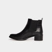 Bottines chelsea talons croco noir femme