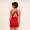 Ensemble pyjama short dentelle 2 pi&egrave;ces rouge femme
