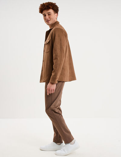 Pantalon chino slim taupe homme