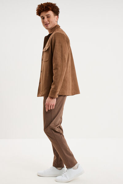 Pantalon chino slim taupe homme