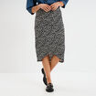 Jupe midi portefeuille noir femme