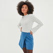 Jupe-short portefeuille avec boucle bleu foncé femme