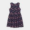Robe patineuse sans manches coton bleu marine fille