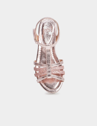 Sandales irisées à paillettes rose fille