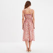 Robe midi à bretelles taille élastiquée ecru femme