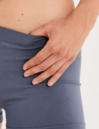 Shorty sans couture taille &eacute;lastiqu&eacute;e bleu gris femme