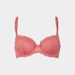 Soutien-gorge corbeille micro dentelle rose poudrée femme