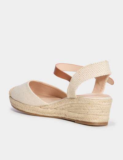 Espadrilles compensées sable femme