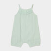 Combinaison bretelles fines gaze coton vert pastel b&eacute;b&eacute; fille