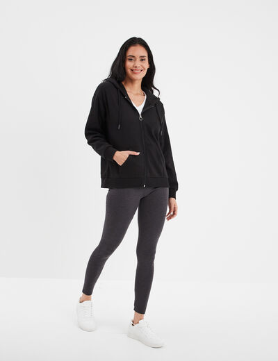Legging long taille haute gris foncé femme