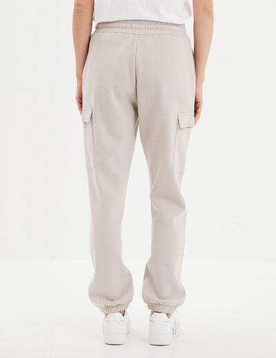 Pantalon de jogging coupe battle gris clair femme