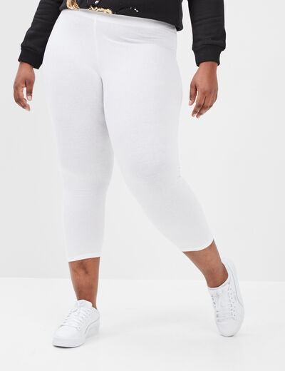 Leggings 7/8ème blanc femme grande taille