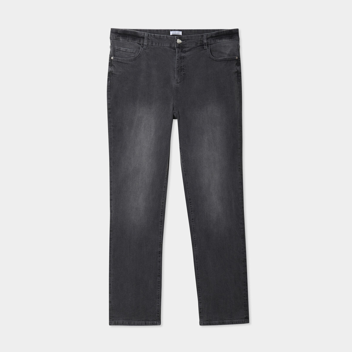 Jeans straight taille haute Modavista denim gris femme grande taille