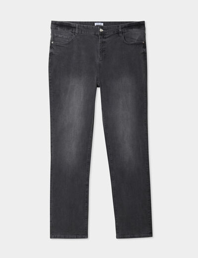 Jeans straight taille haute Modavista denim gris femme grande taille